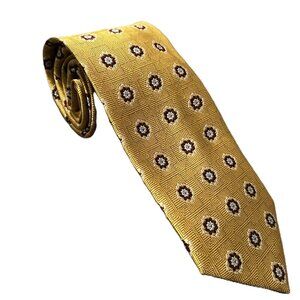 Jos. A. Bank Executive Collection Necktie, Gold w/ Geometric Design, 100% Silk